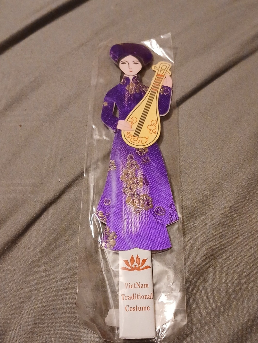 Vietnam Traditional Costume Purple Ao Dai Bookmark